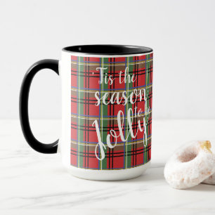 Mug Plaid rouge et vert de Noël de tartan