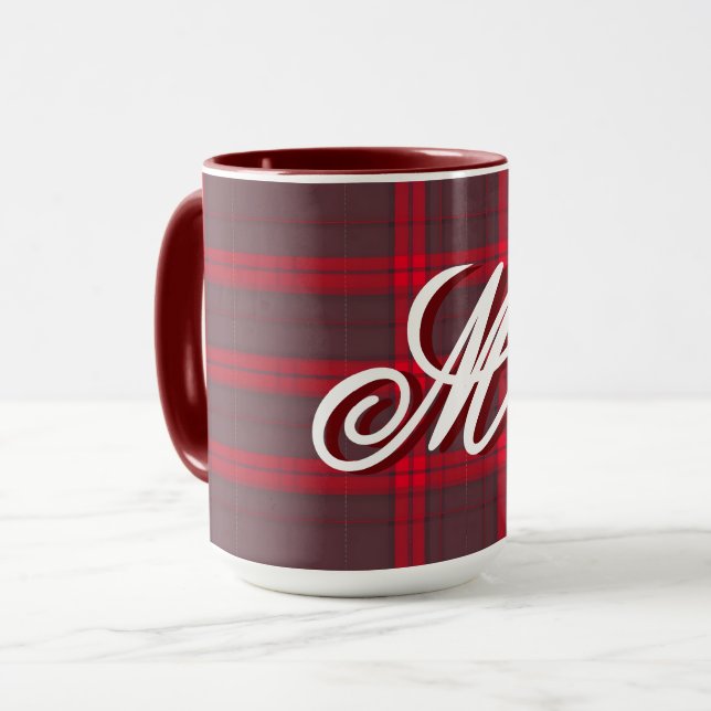 Mug Plaid Rouge traditionnel Tartan Collection moderne (Devant gauche)