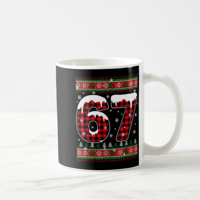 Mug Plaid Snowflake Six Seven Christmas 67 Meme  (Droite)