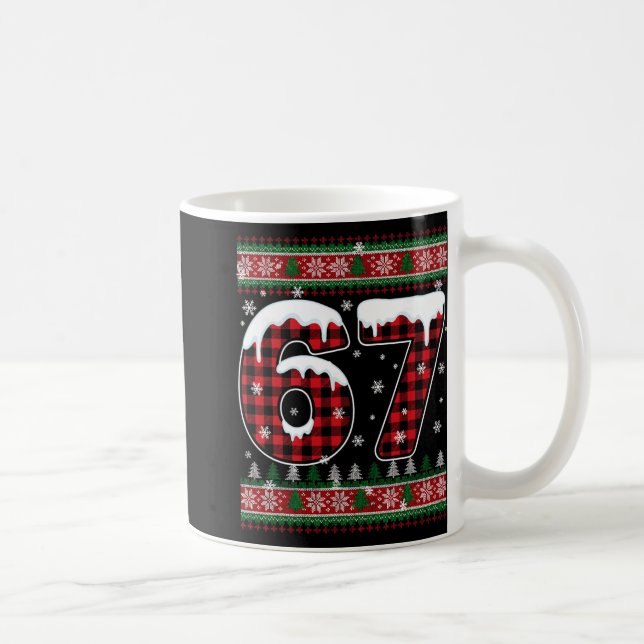 Mug Plaid Snowflake Six Seven Christmas 67 Meme  (Droite)