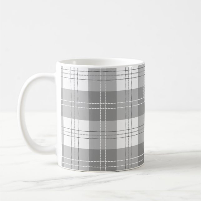 Mug Plaide Buffalo Noir et Blanc (Gauche)