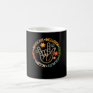 Mug Plaider pour l'inclusion Équité Égalité Accepter A