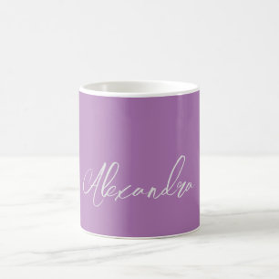 Mug Plaine minimaliste manuscrite propre nom Lavande