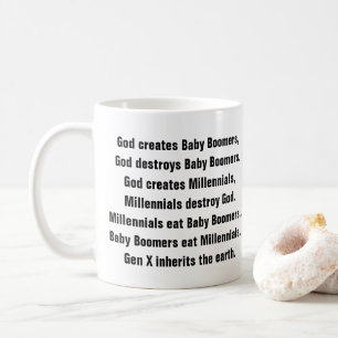 Mug Plaisanterie millénaire drôle de baby boomer de 