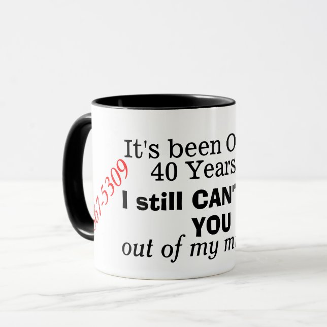 Mug Plaisir sur 40 ans 867-5309 Retro 80s (Devant gauche)