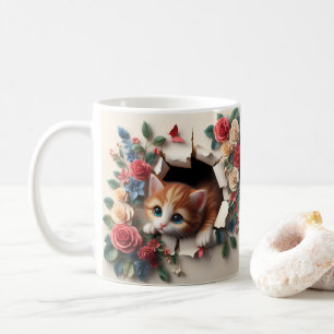 Mug Plaisir Whimsical : Trou de chaton 3D dans un mur 