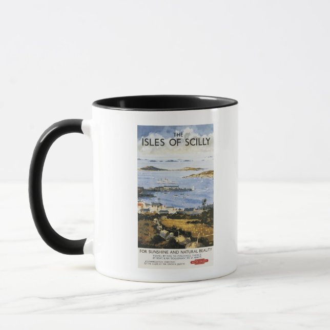 Mug Plan aérien de la ville et du quai Poster du chemi (Gauche)