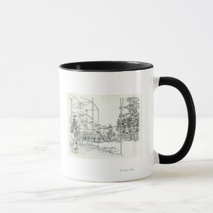 Mug Plan de conception aérienne de l'aiguille spatiale