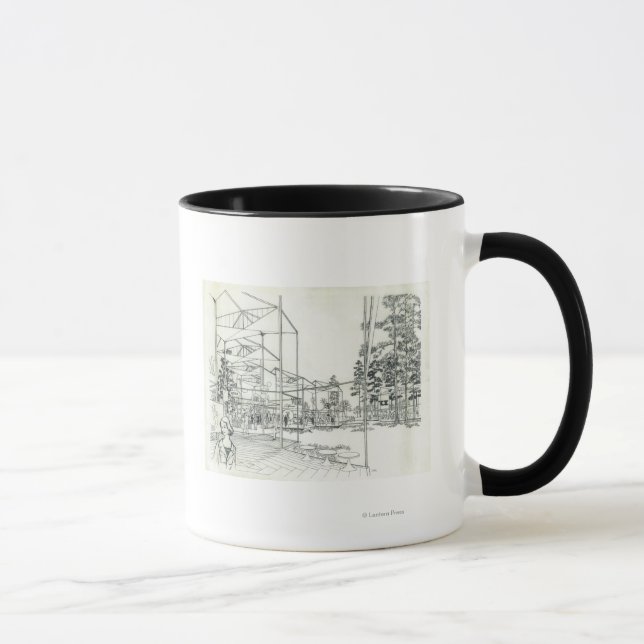 Mug Plan de conception aérienne de l'aiguille spatiale (Droite)