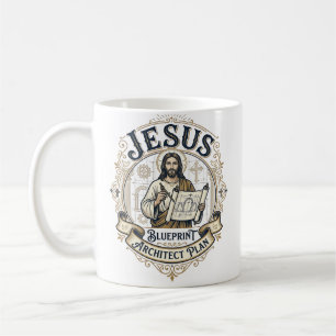 Mug Plan de Jésus Architecte Blueprint Jésus Plan de J