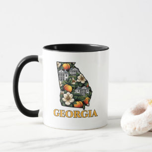 Mug Plan de l'Etat de Géorgie avec tatouage Peaches