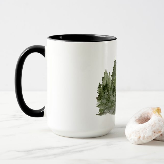 Mug Plan de rêve Faire Forêt aquarelle (Avec donut)