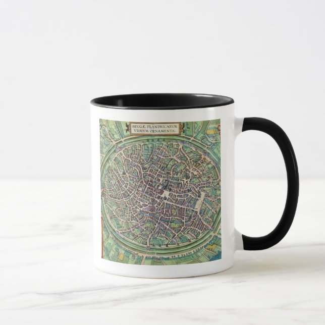 Mug Plan de ville de Bruges, de 'Civitates Orbis (Droite)
