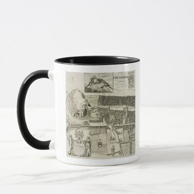Mug Plan d'Edimbourg, pub. par John Smith (c.1652-1742 (Gauche)