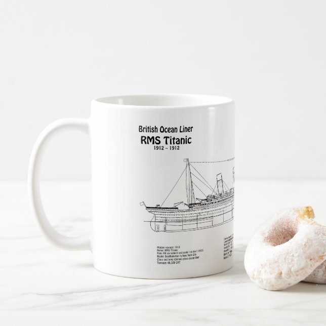 Mug Plan directeur des navires en Titanic RMS BD (Avec donut)