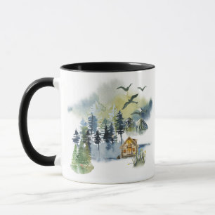 Mug Plan forestier de l'aquarelle