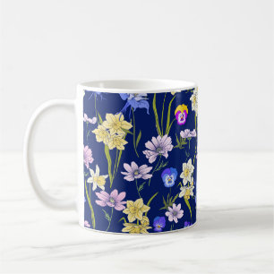 Mug Plan motif floral continu avec fleurs en vi