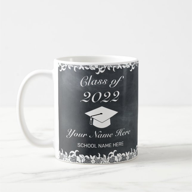 Mug Planche à café Blackboard & White Lace Graduation (Gauche)