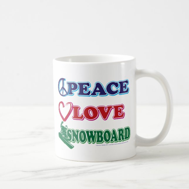 Mug Planche-à-neige-Paix-Amour (Droite)