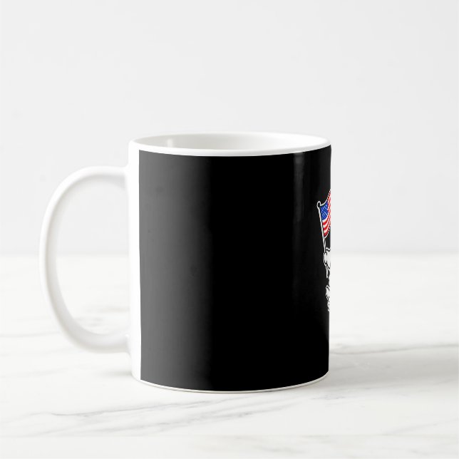 Mug Planche à roulettes fantôme drapeau américain mign (Gauche)