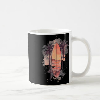 Mug Planche de surf aquarelle surf plage palmiers Sur