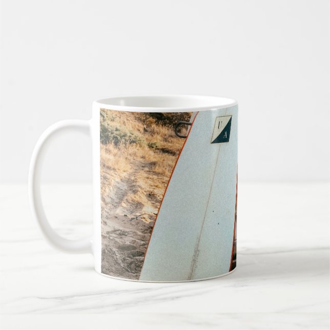 Mug Planche de surf blanche et noire (Gauche)