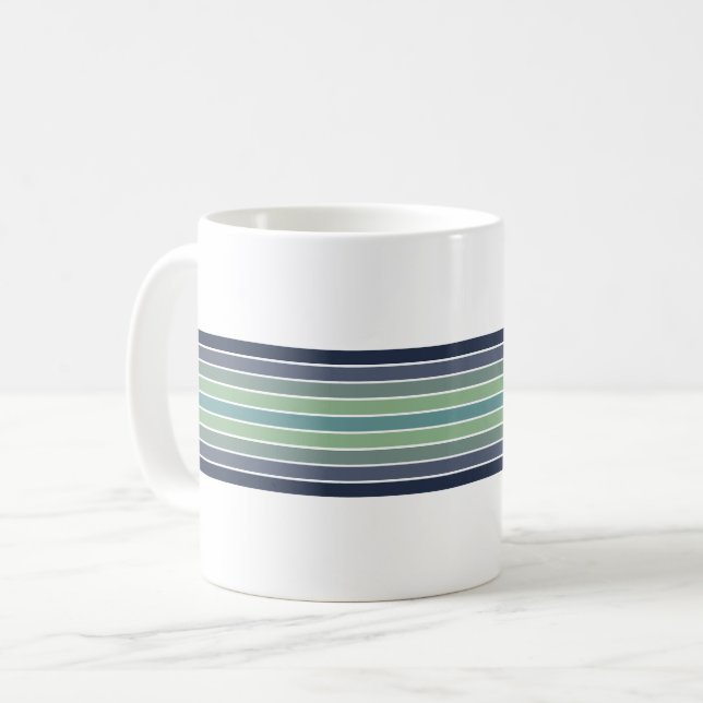 Mug Planche de surf bleu et vert rétro (Devant gauche)