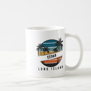 Mug Planche de surf de plage de cèdre rétro surf Long
