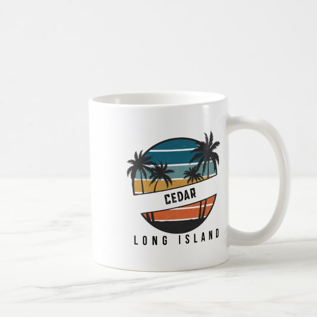 Mug Planche de surf de plage de cèdre rétro surf Long  (Droite)