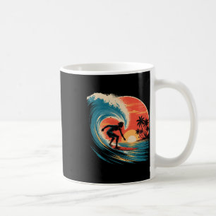Mug Planche de surf vintage rétro sur la plage Surfboa