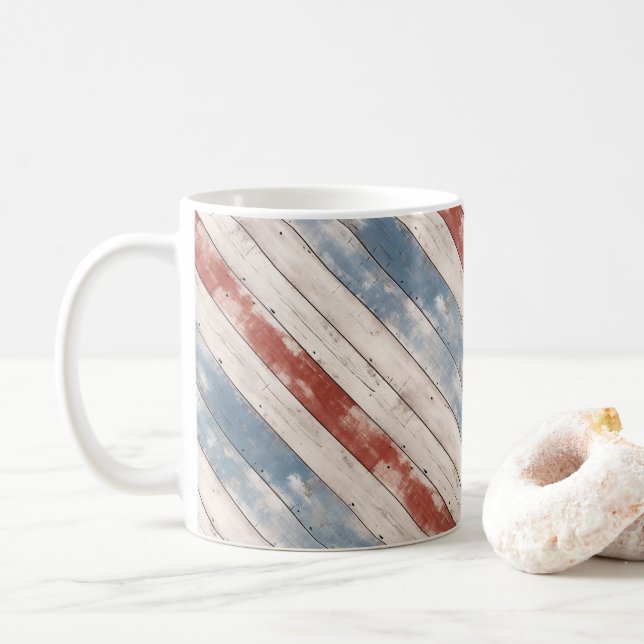 Mug Planche en bois Americana rustique  (Avec donut)