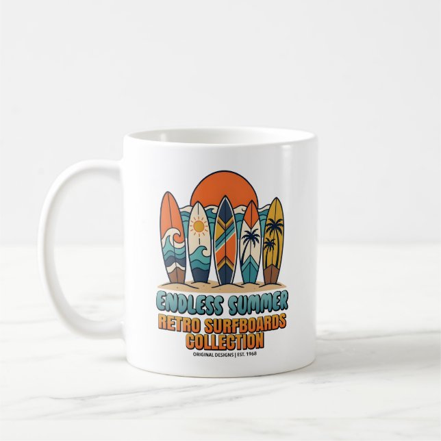 Mug Planches de surf rétro Endless Summer Beach (Gauche)