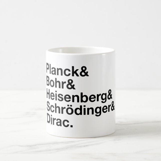 Mug Planck et Bohr et Heisenberg et Schrödinger et (Centre)