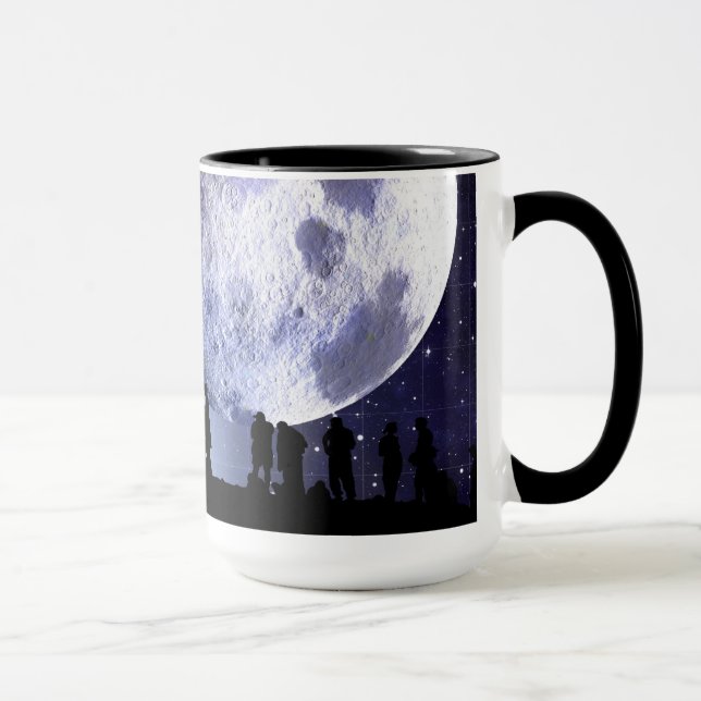 Mug Planétarium Silhouettes Lune Étoiles Astronomie (Droite)