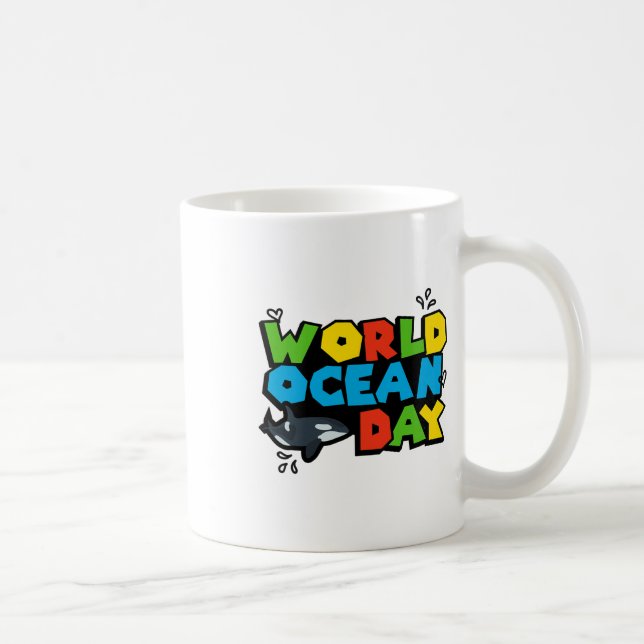 Mug Planète Mondiale Ocean Day Orca Splash Design Amou (Droite)