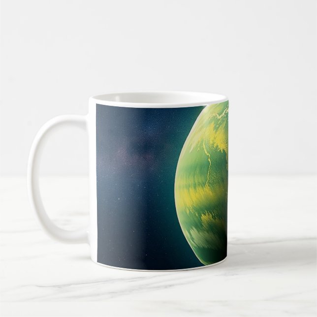 Mug Planète verte et jaune (Gauche)