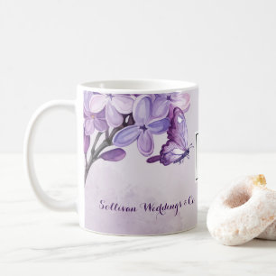 Mug Planificateur de mariage à l'aquarelle violet élég