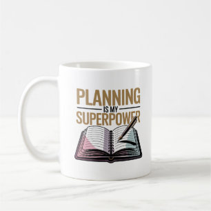Mug Planning Quote Gold Text Pastel pour les organisat
