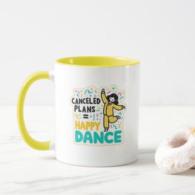Mug plans annulés=danse heureuse (Avec donut)