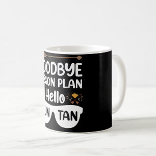 Mug Plans de cours d'adieu Bonjour Professeur bronzé d