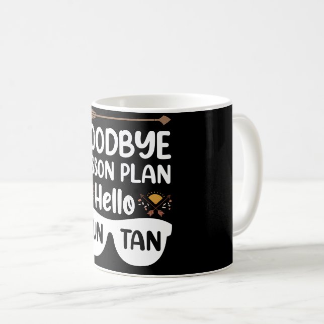 Mug Plans de cours d'adieu Bonjour Professeur bronzé d (Devant droit)