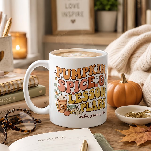 Mug Plans de cours Spice Citrouille Cadeau Rétro Profe (Créateur téléchargé)