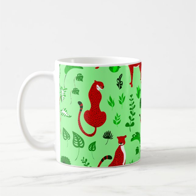 Mug plante de christmas leopard cheetah monstera (Gauche)