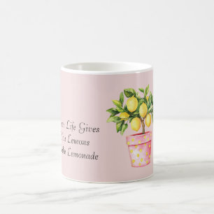 Mug Plante de citron jaune de pot rose