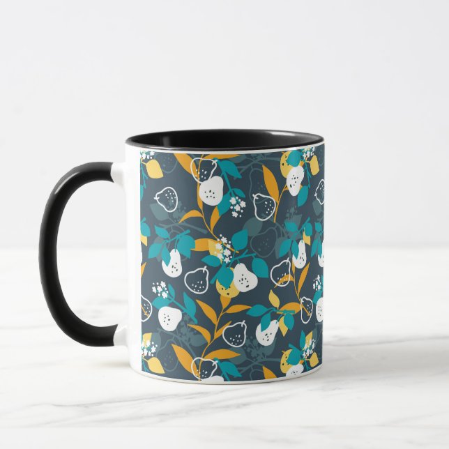 Mug Plante de fruits poire en Motif couleur noire (Gauche)