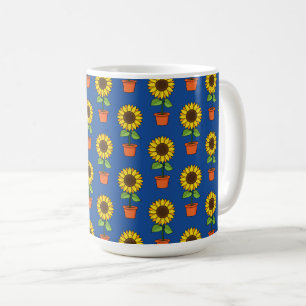 Mug Plante de tournesol dans un Motif de pot