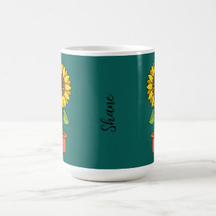Mug Plante de tournesol Kawaii dans un pot   Ajouter d