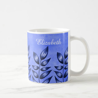 Mug Plante décoratif bleu avec le nom pointu de