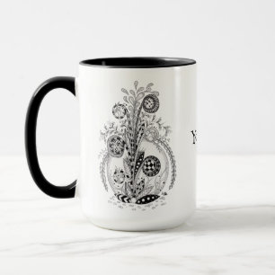 Mug Plante florale en Tangle Design.