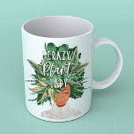 Mug Plante folle Lady Fun Aquarelle Plante Lady Hairdo<br><div class="desc">Es-tu une fille qui aime les plantes ? Ensuite, vous aimerez notre tasse plante super mignonne et unique. Le design présente notre femme d'aquarelle peinte à la main avec la coiffure de la femme créée pour ressembler à un arrangement de différents plantes et feuilles. "Crazy Plante Lady" est conçu dans...</div>